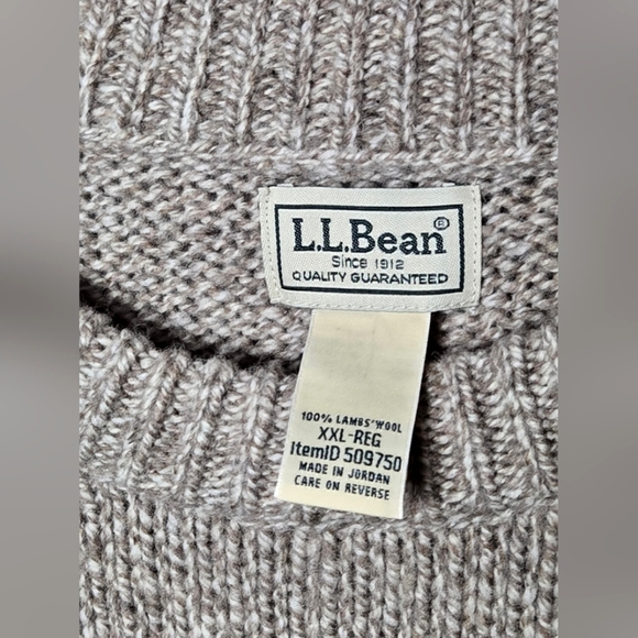 Vintage L.L. Bean 100% Wool Knit Cabincore Lagenlook Sweater, XXL - Picture 2 of 2